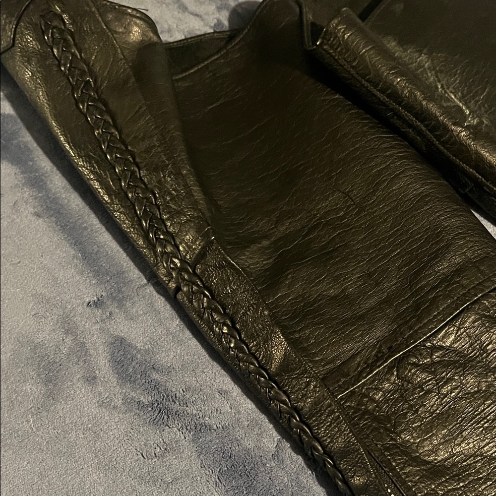 Black Leather Chaps. Leather King. - Picture 7 of 8